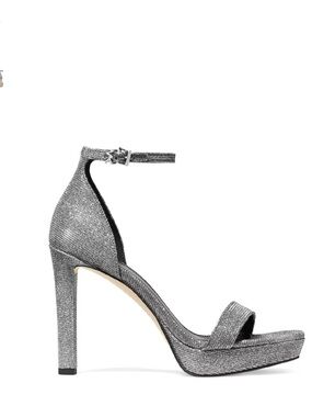 Michael Kors  Women’s Silver Glitter Ankle-Strap Platform Heel Size 8.5